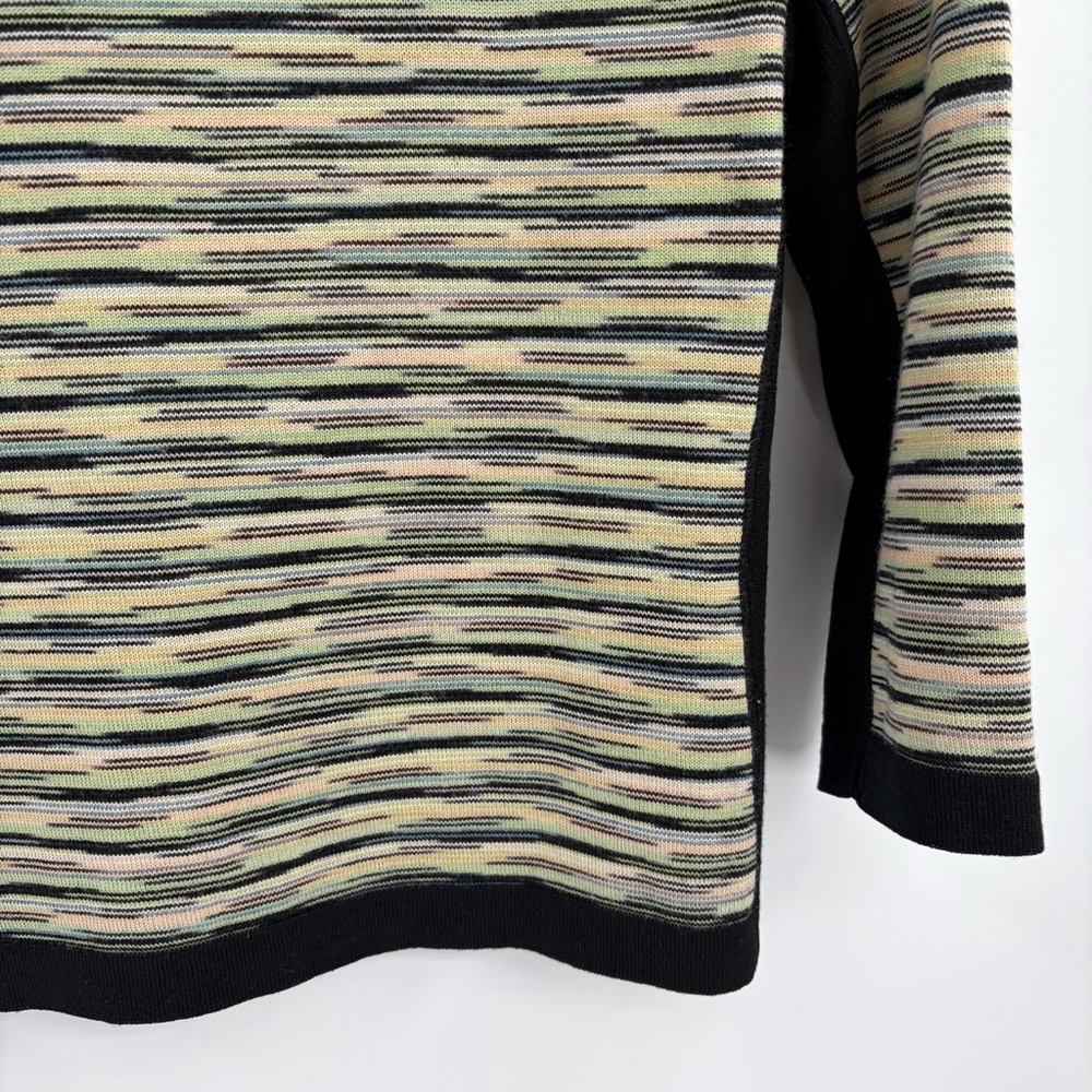 M Missoni cropped cardigan multi stripe black trim wool blend sweater size 10 - Picture 9 of 14